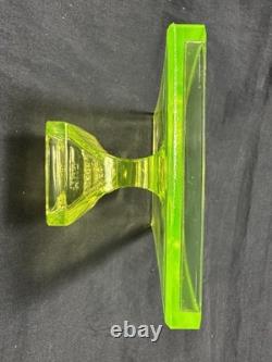 Vintage Vaseline/Uranium Clark's Teaberry Gum Glass Display Tray with Original Gum
