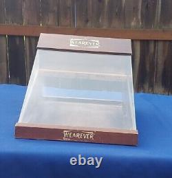 Vintage WEAREVER Advertising Wood/Glass Pen Nib Assortment Store Display Case