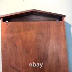 Vintage Wall Curio Wood Cabinet Hanging Trinket Glass Door Hinged Mini Gift