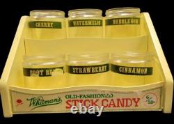 Vintage Whitman's Old Fashioned Stick Candy Display With Glass Jars RARE