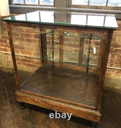 Vintage Wood & Glass General Store Floor Display Case 36 W x 26 D x 41 Tall