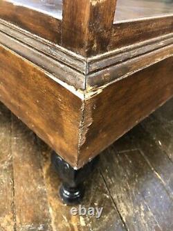 Vintage Wood & Glass General Store Floor Display Case 36 W x 26 D x 41 Tall