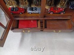 Vintage Wood Mahogany Glass Book Items Store Display Cabinet Curio Furniture