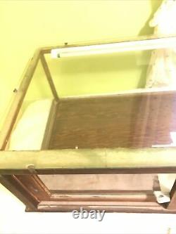 Vintage Wooden Framed Glass Showcase Country General Store Counter Top Display