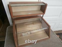 Vintage Zenith Store Wooden with Glass Display Cabinet Case Showcase 1960's 70's