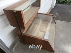 Vintage Zenith Store Wooden with Glass Display Cabinet Case Showcase 1960's 70's