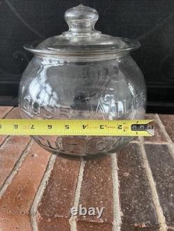 Vtg 1940s Sunshine Biscuit Loose Wiles Co. Candy Country Store Glass Jar Large