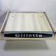 Vtg 1950s Gillette Razor Countertop Display Box Hinged Glass Top 17 X 13 Store