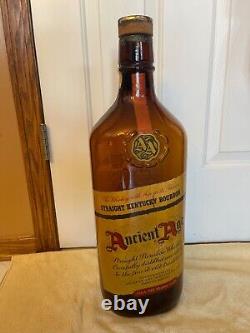 Vtg 22 Ancient Age Kentucky Bourbon Whiskey Glass Bottle / Store Display Empty