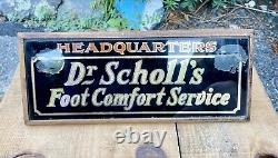 Vtg 30's Dr. Scholl's Foot Comfort Service Mirrored Glass Store Countertop Sign