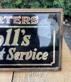 Vtg 30's Dr. Scholl's Foot Comfort Service Mirrored Glass Store Countertop Sign