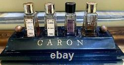 Vtg CARON store tester unit display 4 Bottles withglass daubers Circa 1930s Mini