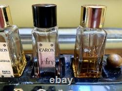 Vtg CARON store tester unit display 4 Bottles withglass daubers Circa 1930s Mini