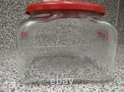 Vtg From the House of the Lance Cracker Glass Jar & Metal Lid Countertop