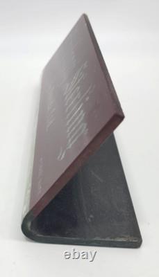 Vtg Heirloom Sterling Service Etched, Painted Glass Store Countertop Sign Onedia