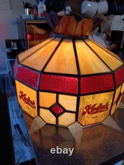 Vtg KODAK FILM Glass Lamp/Ceiling Light Fixture TIFFANY Style