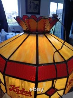 Vtg KODAK FILM Glass Lamp/Ceiling Light Fixture TIFFANY Style