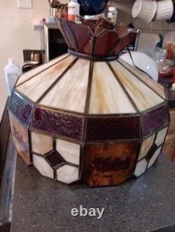 Vtg KODAK FILM Glass Lamp/Ceiling Light Fixture TIFFANY Style