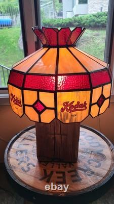 Vtg KODAK FILM Glass Lamp/Ceiling Light Fixture TIFFANY Style