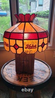 Vtg KODAK FILM Glass Lamp/Ceiling Light Fixture TIFFANY Style
