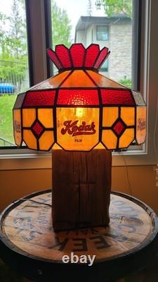 Vtg KODAK FILM Glass Lamp/Ceiling Light Fixture TIFFANY Style