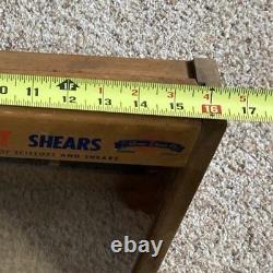 Vtg Kleencut Scissors/Shears Countertop Display Case Acme Shear Co Glass Front