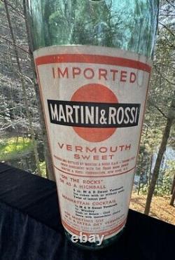 Vtg MCM Martini & Rossi Vermouth XLarge Store Advertising Display Glass Bottle