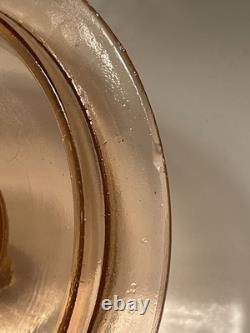 Vtg Pink Glass Planters Peanuts Embossed 4 Corner Store Display Cookie Jar 14 H