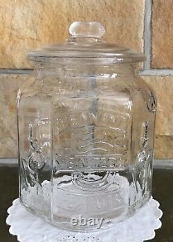 Vtg Planters Pennant 5¢ Salted Peanuts Octagon Glass Store Counter Display Jar