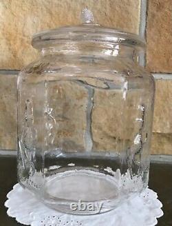Vtg Planters Pennant 5¢ Salted Peanuts Octagon Glass Store Counter Display Jar