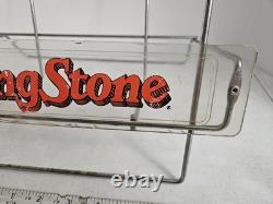 Vtg Rolling Stone Magazine Wire Store Display Rack Lucite or Acrylic Sign RARE
