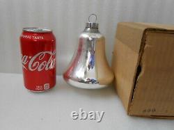 Vtg Shiny Brite Jumbo 5 Store Display Red Glass Christmas Ornament Bell OrigBox