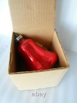 Vtg Shiny Brite Mercury Glass Bell Large Red 5 Store Display Orig Box #2