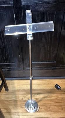 Vtg Telescoping MCM Acrylic Lucite Hat Stand Store Display 24-36 x 9, Base 5