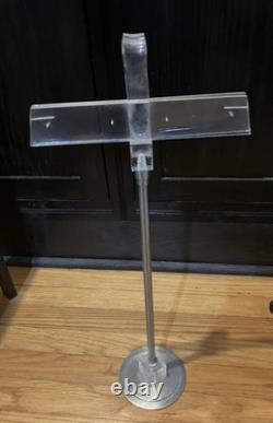 Vtg Telescoping MCM Acrylic Lucite Hat Stand Store Display 24-36 x 9, Base 5