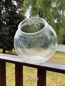 Vtg United States Nut Co Lynn Mass MA Glass Peanut Jar Store Counter Display