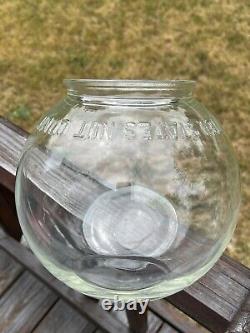 Vtg United States Nut Co Lynn Mass MA Glass Peanut Jar Store Counter Display