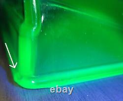 Vtg Uranium Glass Clark's Teaberry Gum Counter Store Display Green Change Tray
