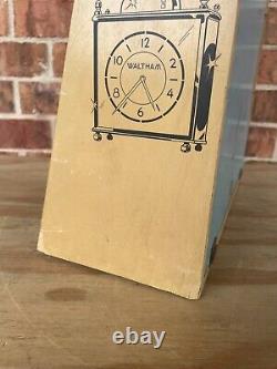 Vtg Waltham Clocks-clock company display counter? Wooden & glass advertising