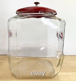 VtgLance Cracker Glass Jar 10 Counter Top Advertising Store Display 8 Sided