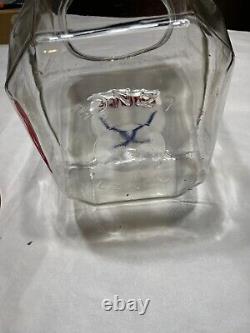VtgLance Cracker Glass Jar 11.5 Counter Top Advertising Store Display 8 Sided