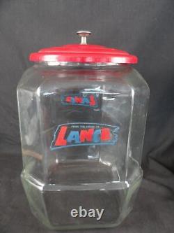 VtgLance Cracker Glass Jar 11 Counter Top Advertising Store Display 8 Sided #3