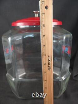 VtgLance Cracker Glass Jar 11 Counter Top Advertising Store Display 8 Sided #3