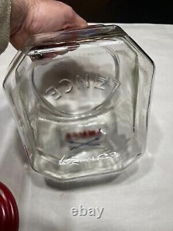 VtgLance Cracker Glass Jar 8.5 Counter Top Advertising Store Display 8 Sided