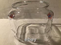 VtgLance Cracker Glass Jar 8.5 Counter Top Advertising Store Display 8 Sided