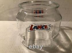 VtgLance Cracker Glass Jar 8.5 Counter Top Advertising Store Display 8 Sided