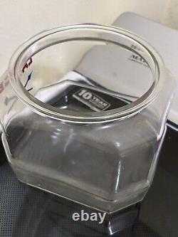 VtgLance Cracker Glass Jar Counter Top Advertising Store Display 8 Sided