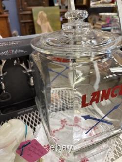 VtgLance Cracker Glass Jar Counter Top Store Display 8 Sided Vtg180