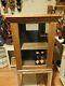 Walnut Wood Glass Bread Showcase Country Store Counter Top Display Case