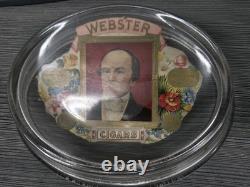 Webster CIGARS Old Advertising Glass Change ash Tray Sign Vintage Glass